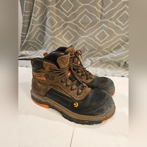 Wolverine Mens Size 9 Summer Brown Leather Overpass CT WP Waterproof Work Boots